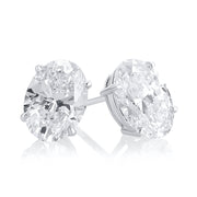 3.06 Carats Oval Lab Grown Diamond Stud Earrings - The Diamond Factory