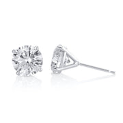 3.15 Carats Round Lab Grown Diamond Stud Earrings - The Diamond Factory