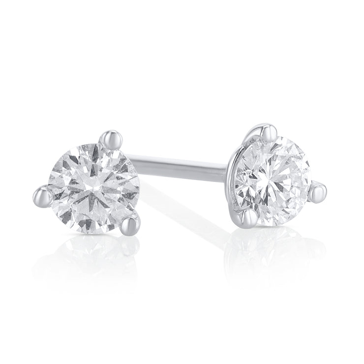 0.33 Cttw Lab-Grown Round Diamond Martini 14K White Gold Stud Earrings