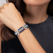 34.45 Carats Natural Diamond and Cabochon Blue Sapphires Bracelet - The Diamond Factory