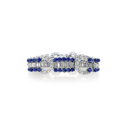 34.45 Carats Natural Diamond and Cabochon Blue Sapphires Bracelet - The Diamond Factory