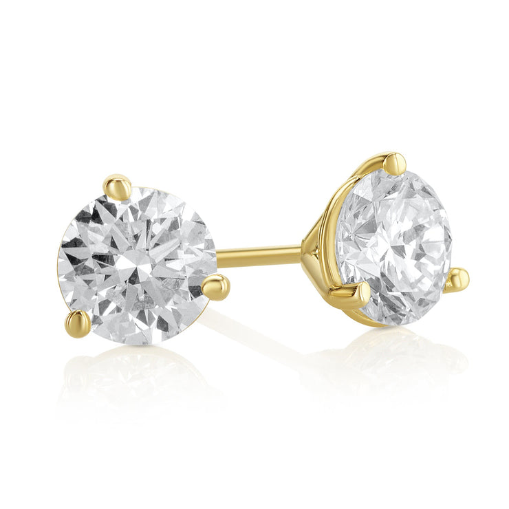 .35 Carats Round Lab Grown Diamond Stud Earrings - The Diamond Factory