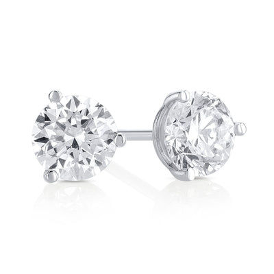 1.03 Carats Round Lab Grown Diamond Stud Earrings