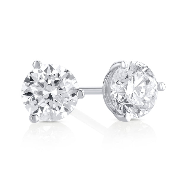 .35 Carats Round Lab Grown Diamond Stud Earrings - The Diamond Factory