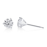 .35 Carats Round Lab Grown Diamond Stud Earrings - The Diamond Factory
