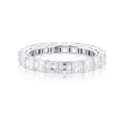 3.51 Carats Natural Diamond Asscher Cut Eternity Band