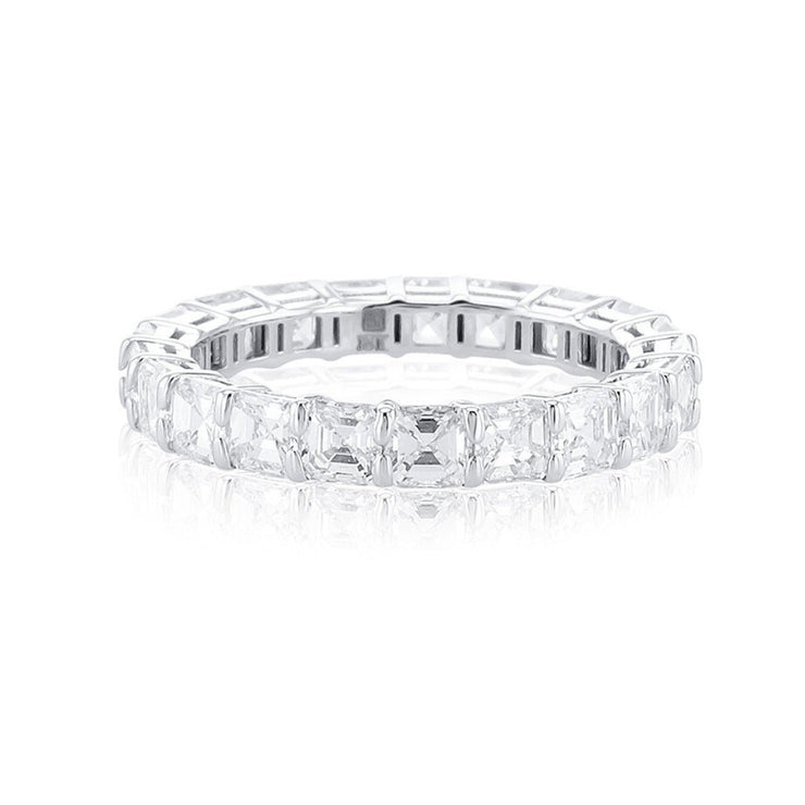 3.51 Carats Natural Diamond Asscher Cut Eternity Band - The Diamond Factory