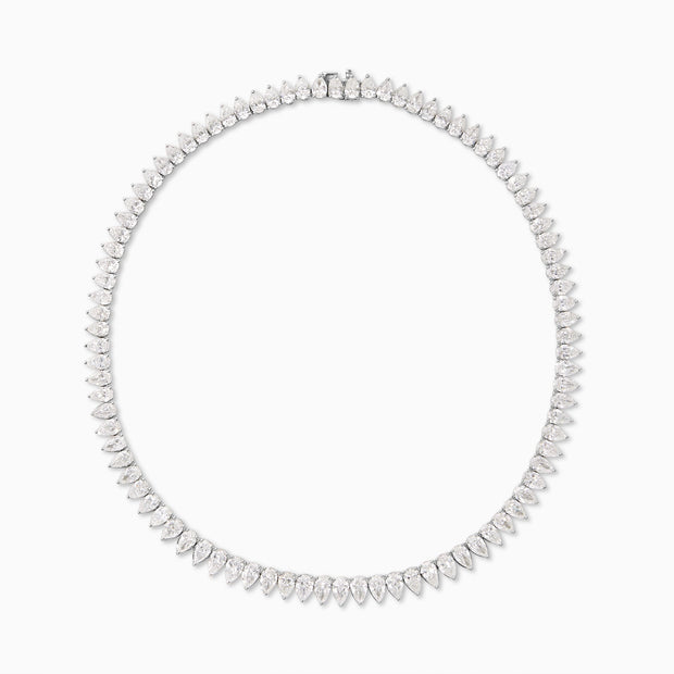37.09 Carats Natural Pear Shaped Diamond Tennis Necklace - The Diamond Factory