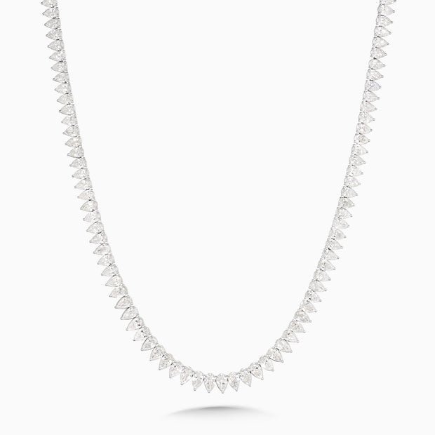 37.09 Carats Natural Pear Shaped Diamond Tennis Necklace - The Diamond Factory
