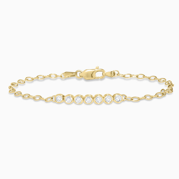 .39 Carats Natural Diamond Bezel Link Bracelet - The Diamond Factory