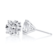 4.54 Carat Round Lab Grown Diamond Ear Studs IGI Certified set in 14K White Gold (4 Prong Setting)