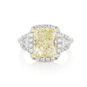 4.00 Carats Fancy Yellow Radiant Natural Diamond Ring - The Diamond Factory