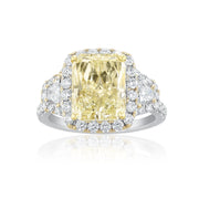 4.00 Carats Fancy Yellow Radiant Natural Diamond Ring - The Diamond Factory