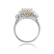 4.00 Carats Fancy Yellow Radiant Natural Diamond Ring - The Diamond Factory
