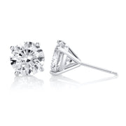 4.04 Carats Round Lab Grown Diamond Stud Earrings - The Diamond Factory
