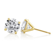 4.18 Carats Round Lab Grown Diamond Stud Earrings - The Diamond Factory