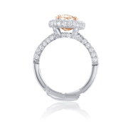 4.31 Carats Fancy Pink Oval Natural Diamond Halo Ring - The Diamond Factory