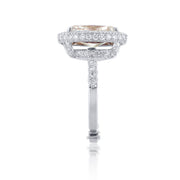 4.31 Carats Fancy Pink Oval Natural Diamond Halo Ring - The Diamond Factory