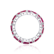 4.55 Cttw Pear Ruby 18K White Gold Eternity Band - The Diamond Factory
