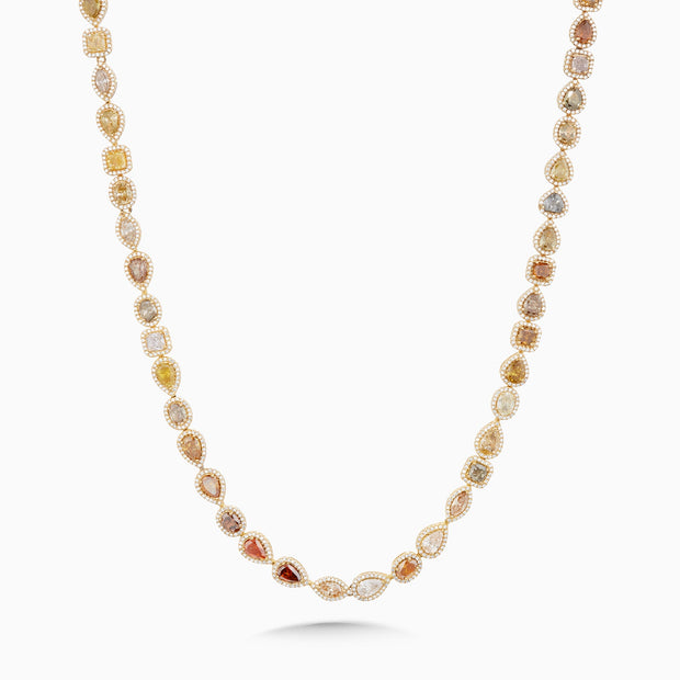 48.90 Carats Fancy Multi Color Natural Diamond Necklace - The Diamond Factory