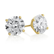 5.03 Carat Round Lab Grown Diamond Ear Studs IGI Certified set in 14K Yellow Gold (4 Prong Setting)