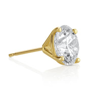 5.03 Carat Round Lab Grown Diamond Ear Studs IGI Certified set in 14K Yellow Gold (4 Prong Setting)