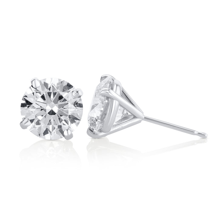 5.08 Carat Round Lab Grown Diamond Ear Studs GIA Certified set in 14K White Gold (4 Prong Setting)