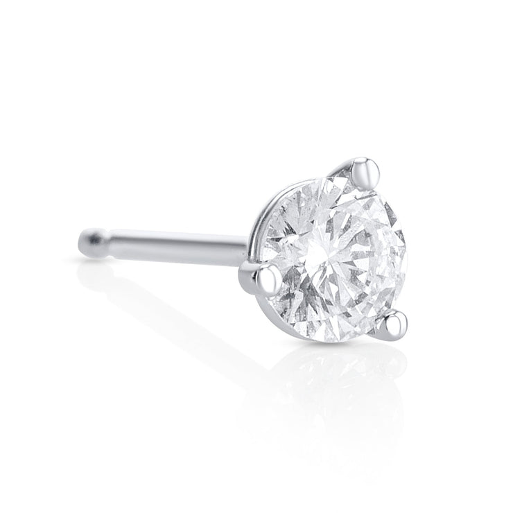 .50 Carat Round Lab Grown Diamond Studs in 14K White Gold - The Diamond Factory