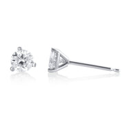 .50 Carat Round Lab Grown Diamond Studs in 14K White Gold - The Diamond Factory