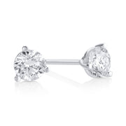 .50 Carat Round Lab Grown Diamond Studs in 14K White Gold - The Diamond Factory