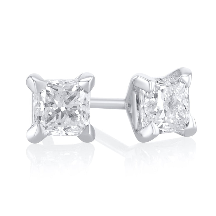 .50 Carats Princess Lab Grown Diamond Stud Earrings - The Diamond Factory