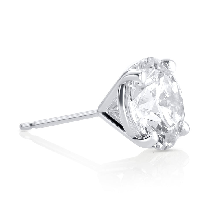 5.08 Carats Round Lab Grown Diamond Stud Earrings - The Diamond Factory