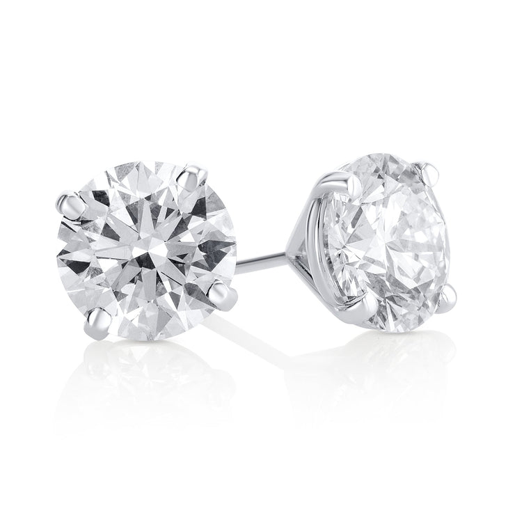 5.08 Carats Round Lab Grown Diamond Stud Earrings - The Diamond Factory