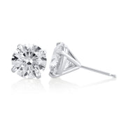 5.08 Carats Round Lab Grown Diamond Stud Earrings - The Diamond Factory