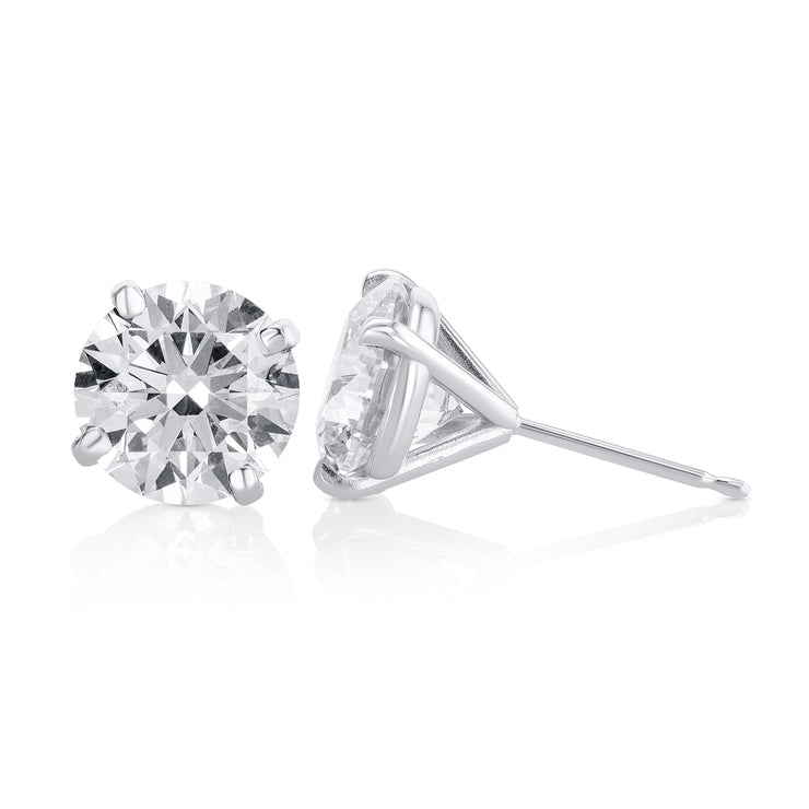 5.08 Carats Round Lab Grown Diamond Stud Earrings - The Diamond Factory