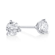 0.50 Cttw Lab-Grown Round Diamond Martini 14K White Gold Stud Earrings