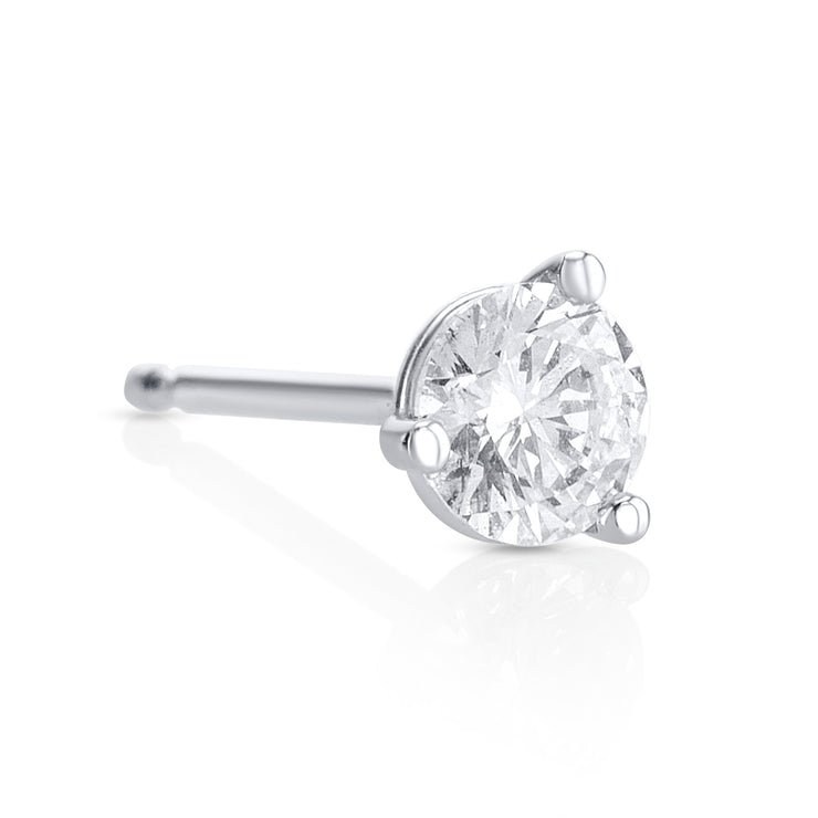 0.50 Cttw Lab-Grown Round Diamond Martini 14K White Gold Stud Earrings