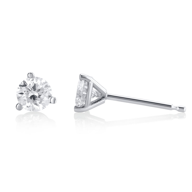 0.50 Cttw Lab-Grown Round Diamond Martini 14K White Gold Stud Earrings