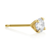 0.56 Carat Round Lab Grown Diamond Ear Studs set in 14K Yellow Gold (4 Prong Setting)