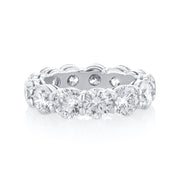 5.96 Carat Round Lab Grown Diamond Eternity Band in 14K White Gold - The Diamond Factory