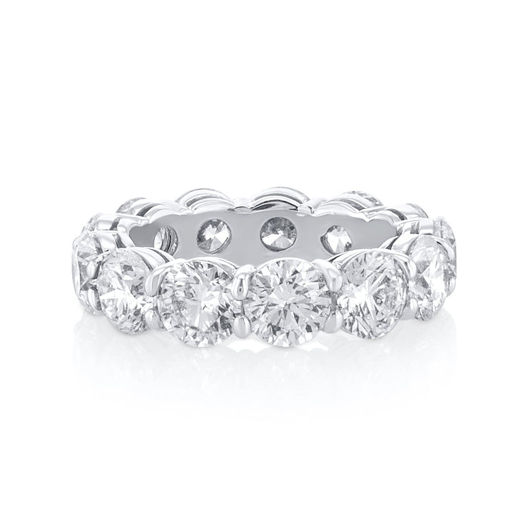 5.96 Carat Round Lab Grown Diamond Eternity Band in 14K White Gold - The Diamond Factory