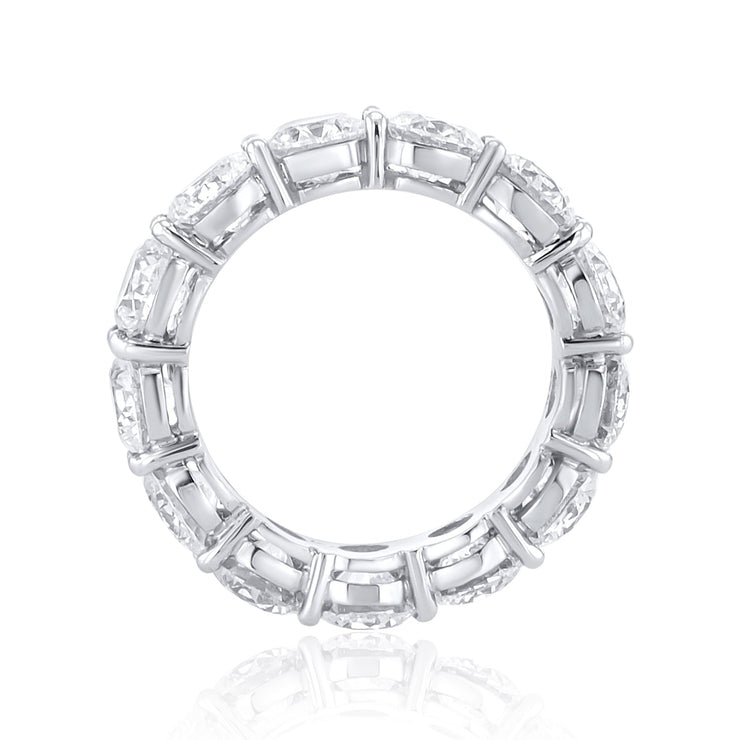 5.96 Carat Round Lab Grown Diamond Eternity Band in 14K White Gold - The Diamond Factory