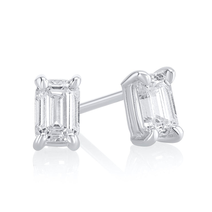 .61 Carats Emerald Cut Lab Grown Diamond Stud Earrings - The Diamond Factory