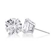 6.62 Carats Round Lab Grown Diamond Stud Earrings - The Diamond Factory