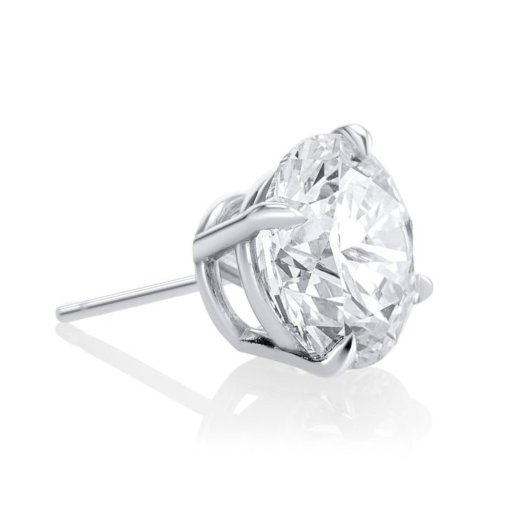 6.62 Carats Round Lab Grown Diamond Stud Earrings - The Diamond Factory