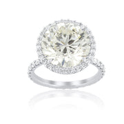 7.00 Carat Round Diamond Halo Ring GIA Certified set in Platinum - The Diamond Factory