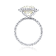 7.00 Carat Round Diamond Halo Ring GIA Certified set in Platinum - The Diamond Factory
