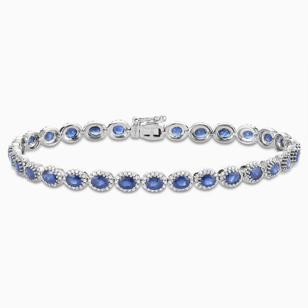 7.20 Carats Natural Diamond and Blue Sapphire Bracelet - The Diamond Factory