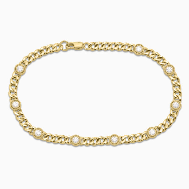 .75 Carats Natural Diamond Bezel Link Bracelet - The Diamond Factory