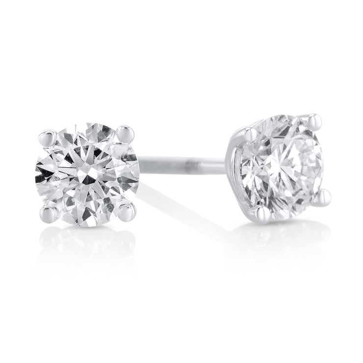 0.70 Cttw Lab-Grown Round Diamond Martini 14K White Gold Stud Earrings